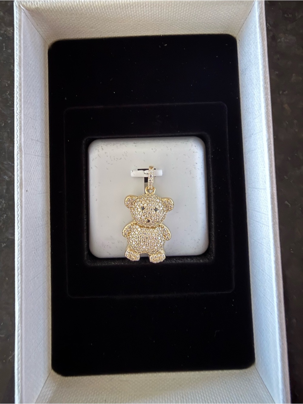 Gold Sterling Silver Teddy Bear Pendant Necklace - Women Jewelry